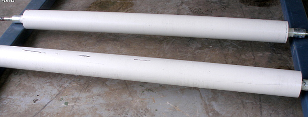 STEEL Rolls, 76" face x 6-3/8" diameter, powder coated,